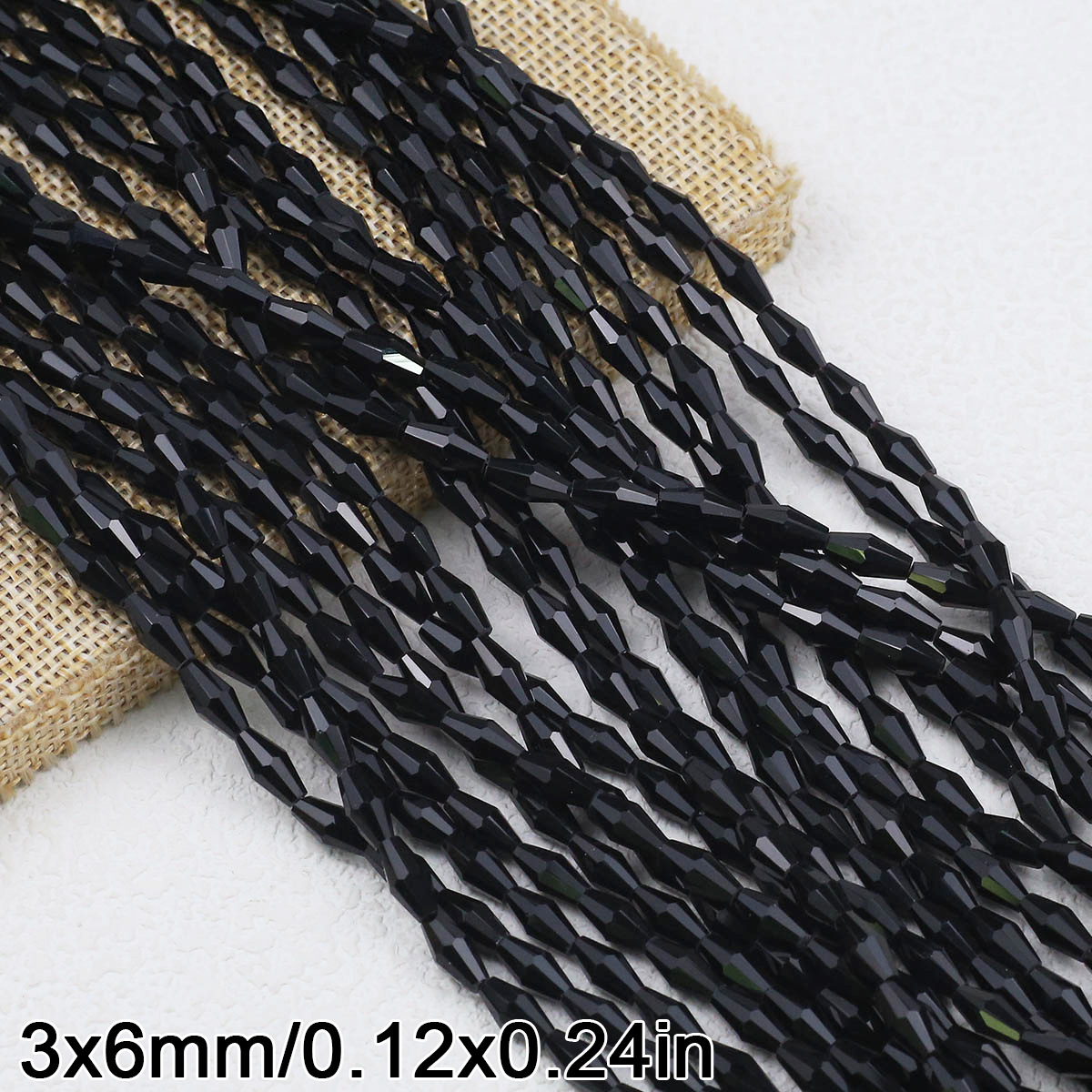 TEMU 200pcs Black Long Point Glass Beads 3 X 6/4 X 8mm, Beads And Bead Assortments, Suitable For Bracelets, Necklaces, Headwear Earrings, Rings,