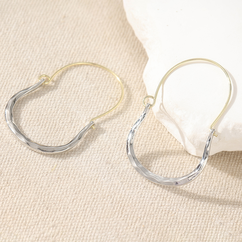 Women's Handcrafted Copper & Silver Circular Earrings, Retro Style