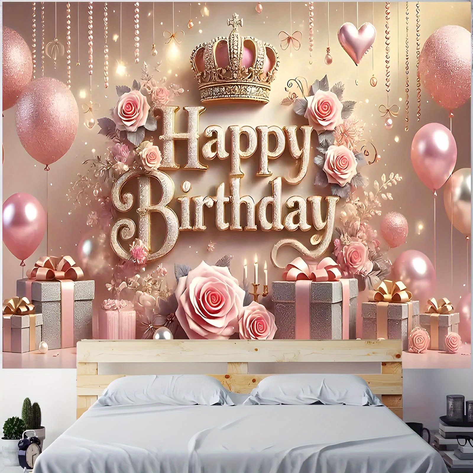 

1pc Themed Happy Birthday Backdrop Banner Backdrop Party Backdrop Environmental Celebration&birthday Anniversary Decoration For Outdoor Indoor