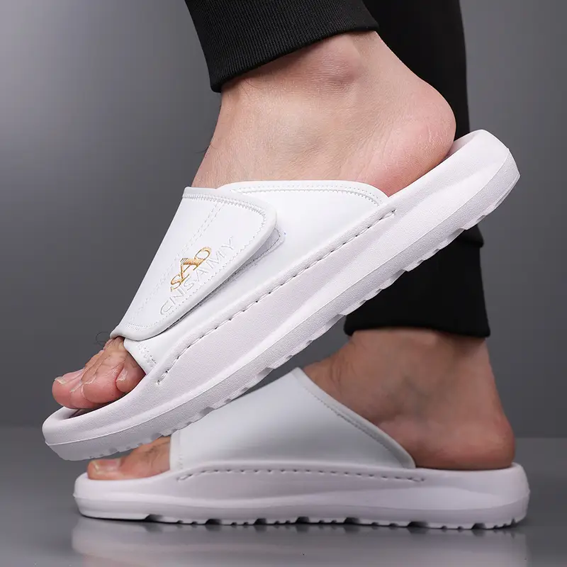 mens home bathroom slippers 2025 new lightweight quick dry mens sandals fashion open toe slides for indoor outdoor beach and casual wear sole non slip solid color round toe stylish anti skid flip flops comfortable thick soled summer durable eva material unisex design everyday use car friendly slip resistant house slippers 2pcs set 1pc shoe 1pc bag Product details 19