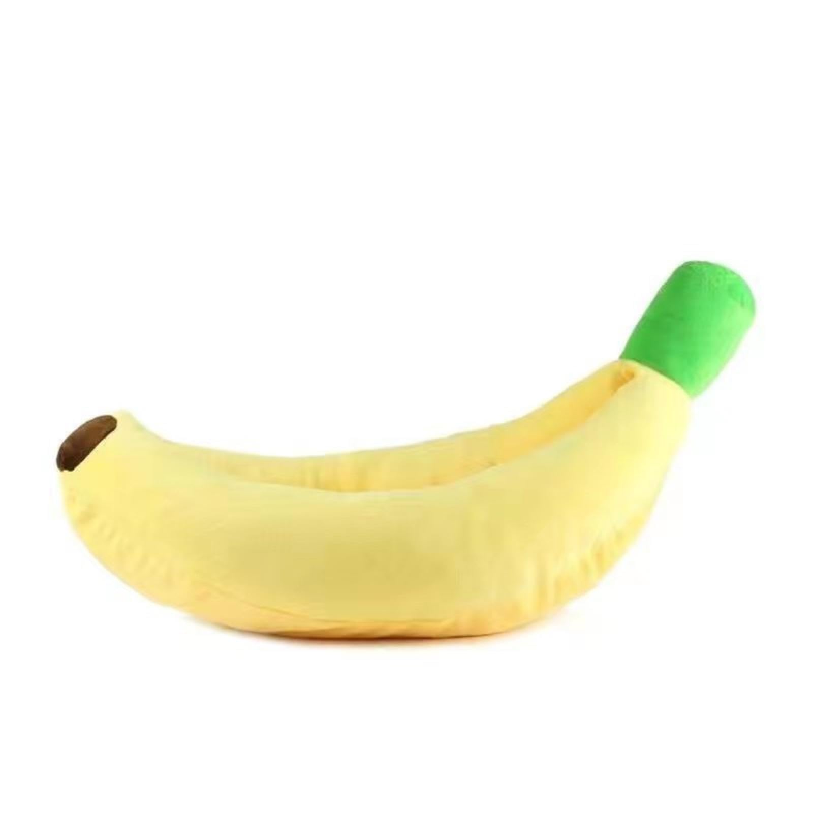 TEMU Banana-shaped Pet Bed Suitable For Small & Medium - Cozy Washable Mattress With Soft Warm Rectangular Cushion, Fruit-themed Doghouse Bedding For