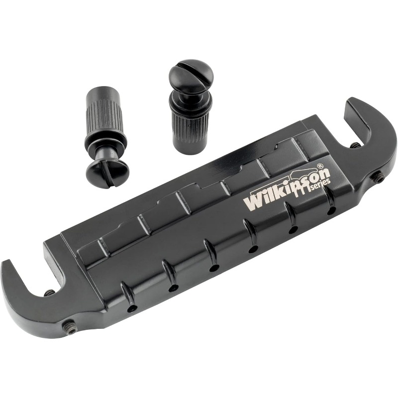 Wilkinson M Series 52mm 23 64 inch String Spacing Preset Wraparound Bridge for Les Paul SG Junior Special Style Electric Guitar Black, Guitar Bridge Replacement, Guitar Hardware Upgrade, Vintage Guitar Parts, Wraparound Design, Durable Metal Bridge