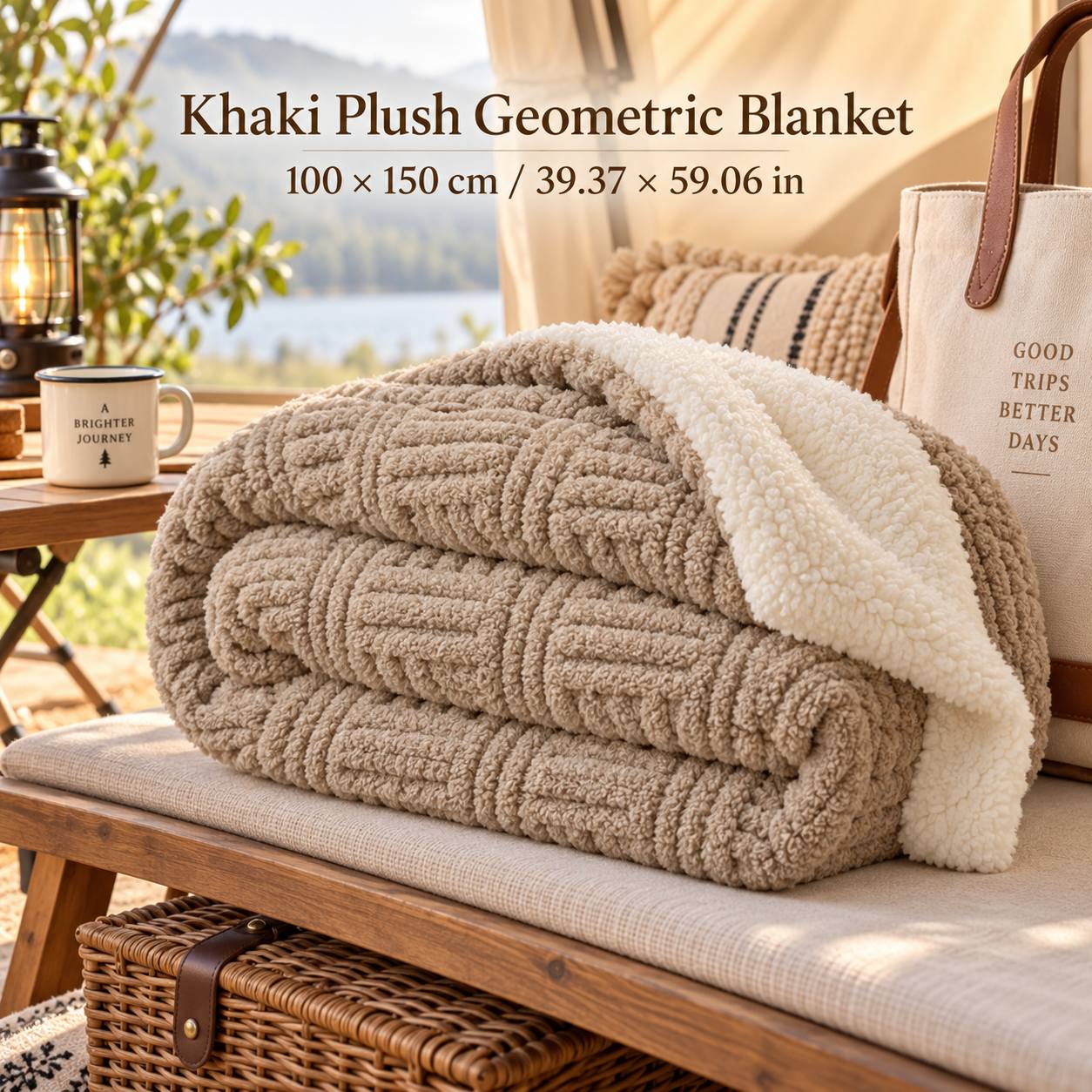 TEMU Soft Thick Geometric Plush Blanket, Reversible Warm Cozy Throw Blanket For Sofa, Couch & Bed, Textured Home Blanket For Bedroom And Living Room,