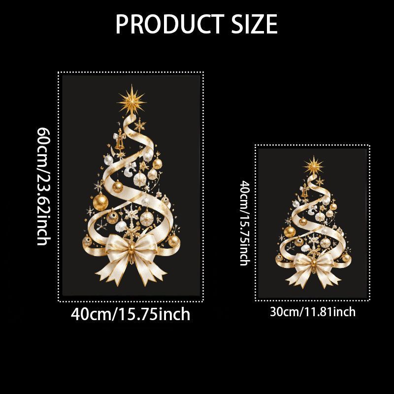 TEMU 2d Flat, 1pc 2d Flat Pattern, Christmas Window Static Cling Decal, Window Sticker, Glass Decal, Window Appliqué With , Snowflake, Bell, And
