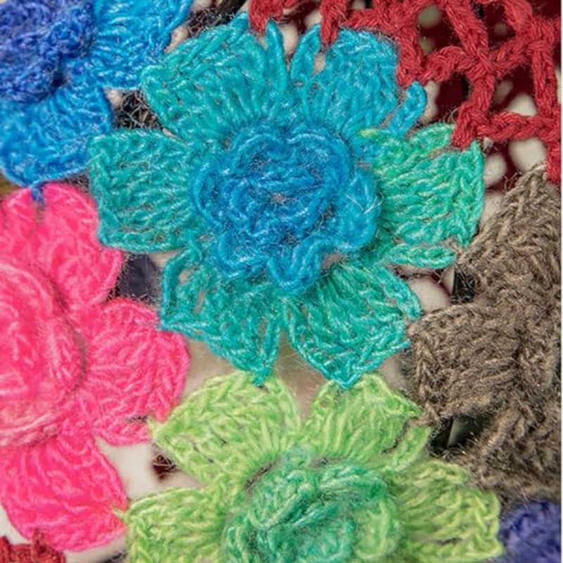womens boho crochet flower beanie handmade hollow y2k summer  display picture 3
