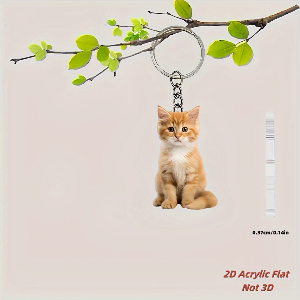 TEMU 2D Flat - Un design piatto 2D con un portachiavi con ciondolo acrilico a forma da appendere a borse, come accessorio regalo