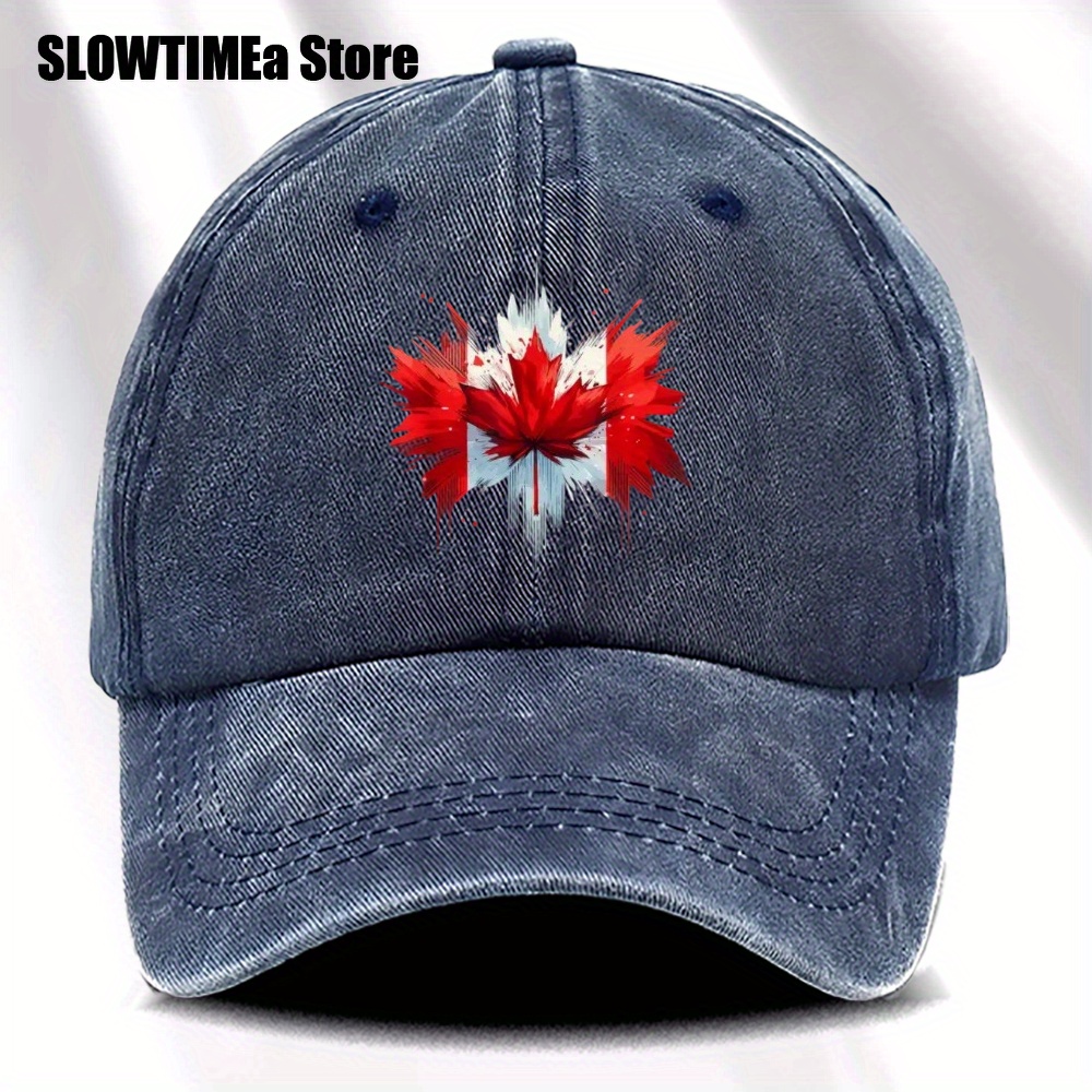 TEMU 1pc Casquette de Baseball, Chapeaux Imprimés Lavés, Options de Couleurs Multiples, Style Ajustable, Styles Universels pour Hommes et Femmes