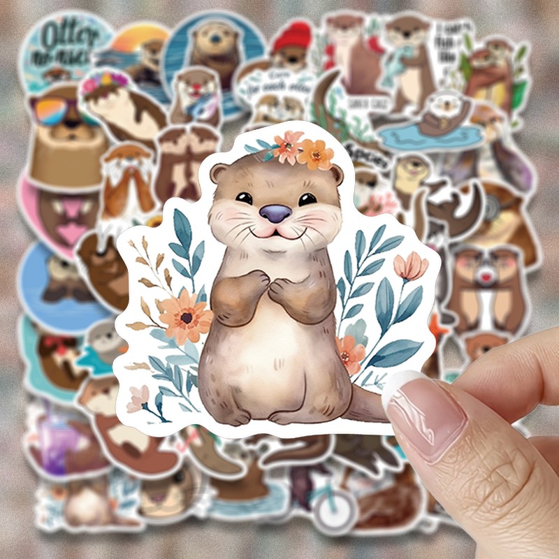 TEMU 50pcs Collection Complète de Stickers Plats 2D , Décorations d'Emballage Cadeau, Matériaux d'Assortiment Cadeaux pour Passionnés du Thème Animal