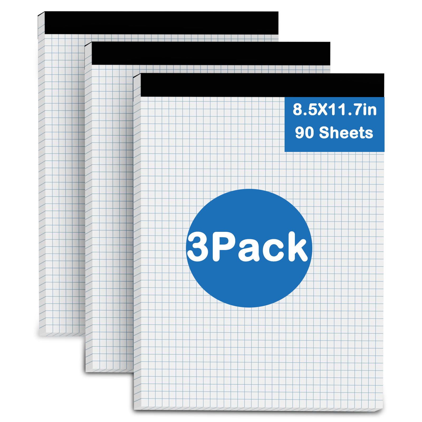TEMU Carnet à grille, Bloc de dessin grand format, 8,5 x 11,7 pouces, Papier quadrillé, de quadrillage pour plan, Format lettre, Idéal pour le dessin