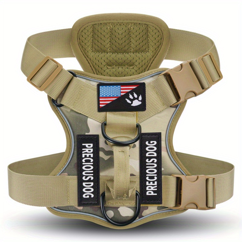 TEMU Zcaynger Harness, Reflective Dog Vest Harness With 3pcs Patches, Adjustable Soft Oxford Pet Harness, Inner Layer Mesh, Easy To Control For Small