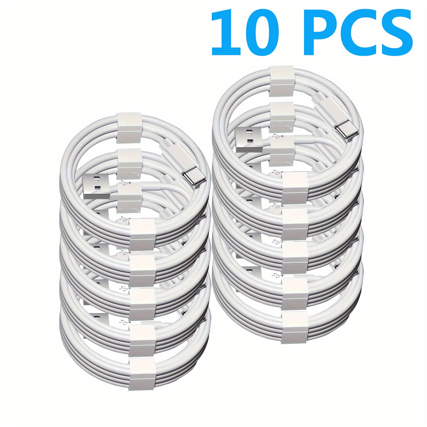 10pcs 60w Fast Charging Usb Type-c Cable, Usb-a To Usb-c Charger Cord, Compatible With Galaxy And Other Usb-