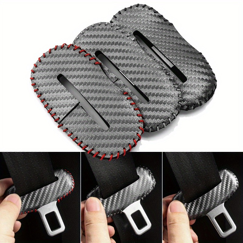 

2pcs Seat Belt Covers, Protection And Accessories, Carbon Fiber Material, Universal Fit