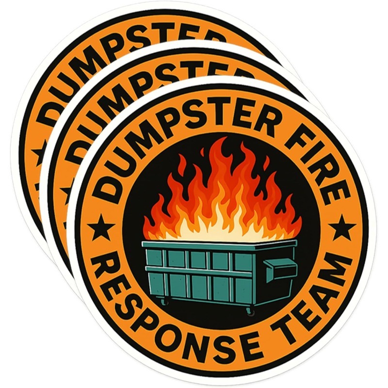 TEMU Fire Sticker Vinyl Sticker For Water Bottles, Laptops, Phone Cases & Cars 3pcs, 3