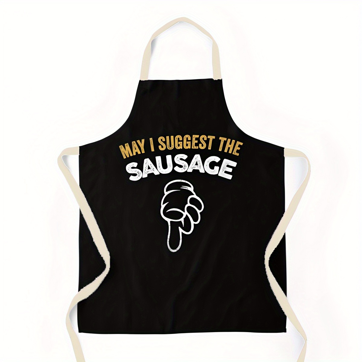 TEMU 1pc " " Funny Bbq Apron - Durable Polyester, Design With Graphic, Ideal For & Outdoor Cooking, Bbq Accessories