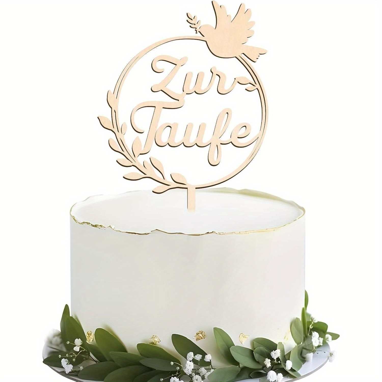 1pc Baptism Cake Topper Name Wooden Christening First Communion Cupcake Topper Writeable Cake Decor Cake Stake Cake Decor-zur Taufe