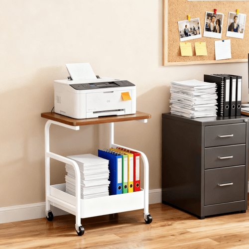 tier printer stand with storage shelves and wheels suitable for home offices mobile carts for thermal scanners and fax machines desktop stationery organizers and office storage
