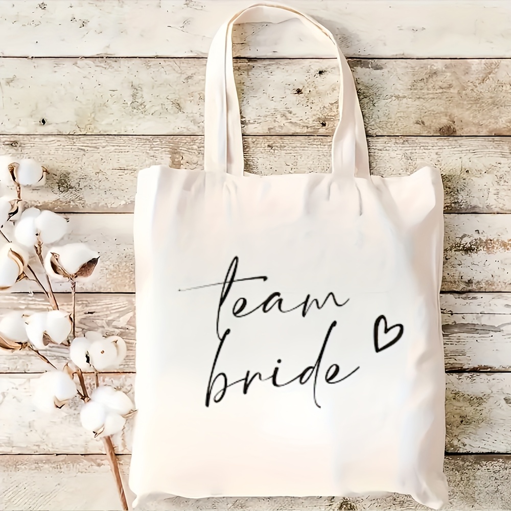 E-shop 1 Stück Tragetasche mit " and Heart" Design - Strapazierfähiges, wiederverwendbares Hochzeitsgeschenk für Brautjungfern, Lebensmitteleinkauf und