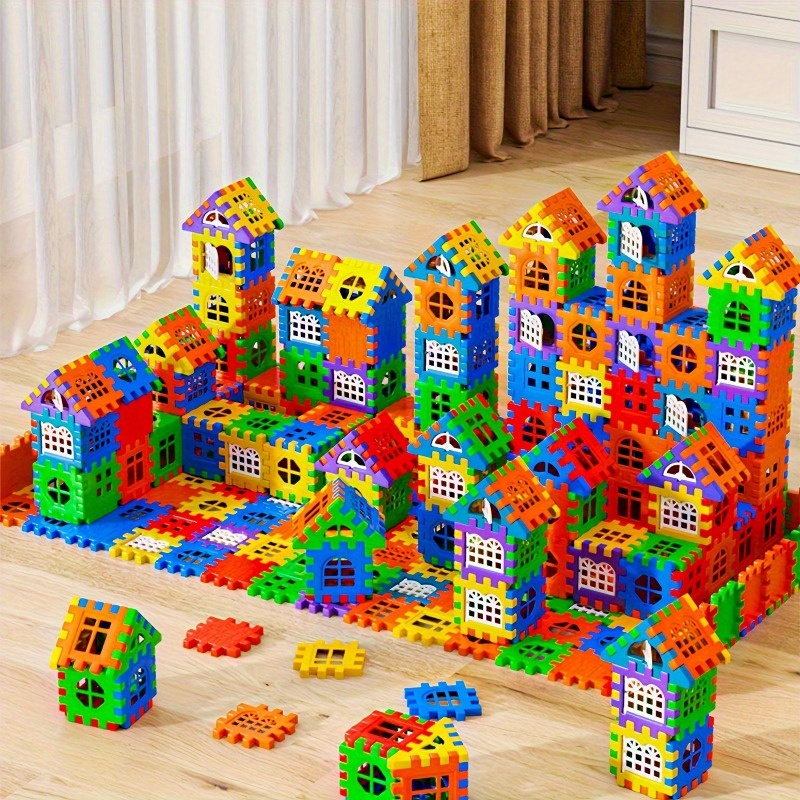 item picture random   140pcs house assembly building blocks including windows walls and triangles for   set   set basic assembly blocks educational diy construction toy birthday gift brain development promotes childrens