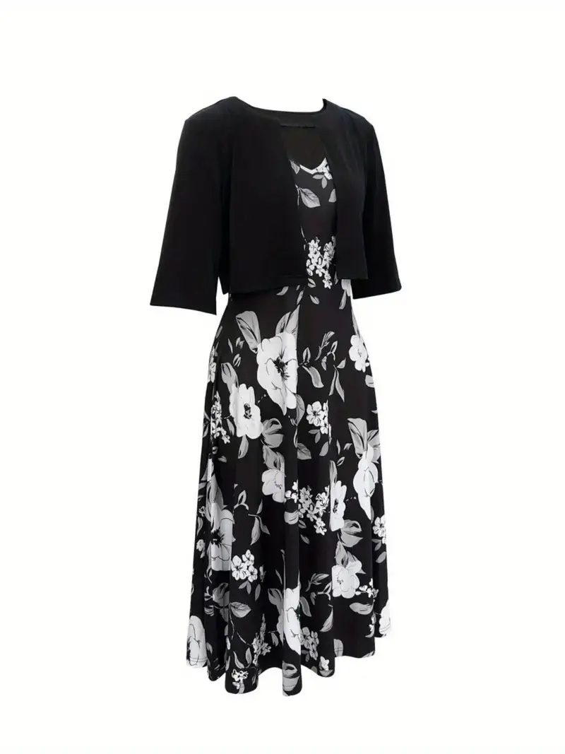 elegant floral print dress with ruched bust and off the shoulder sleeves casual yet sophisticated style for spring summer casual elegant attire floral print dress ruched detailing floral print dress Product details 4