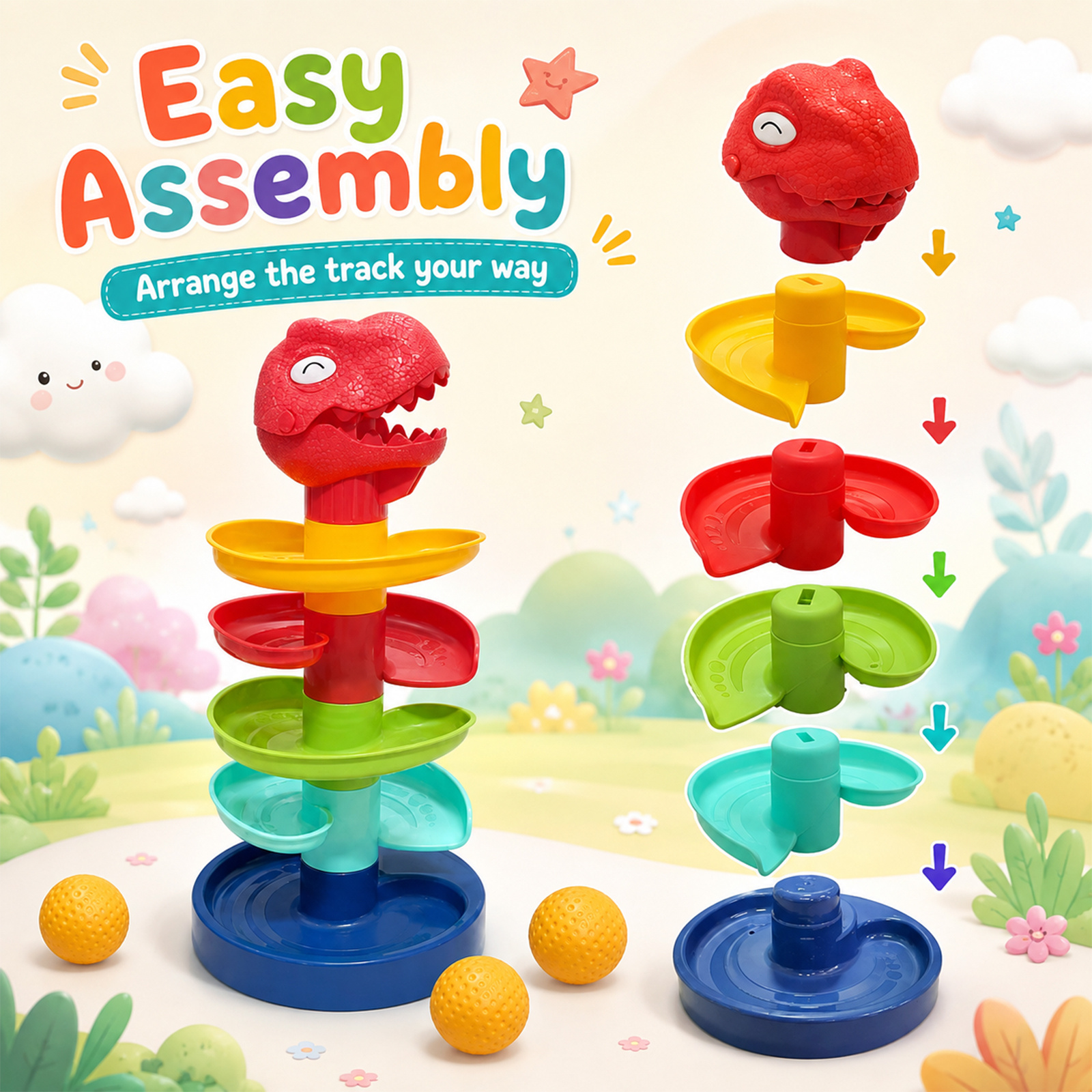 Interactive Intelligent Fun Track Ball Tower Toy