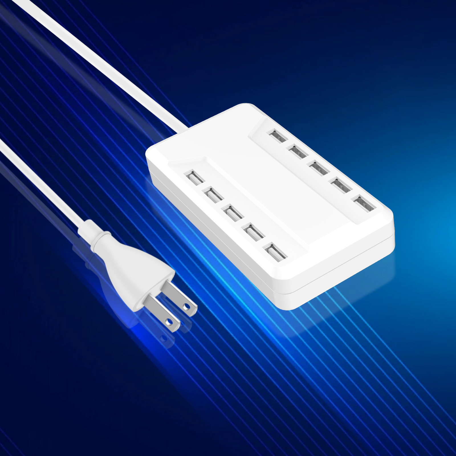 Temu – TEMU White Outdoor Power Socket, With 10-port Usb Charger, Ideal For Home Office Storage Smart Usb For Multiple Devices