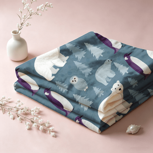 item picture 1pc of bear gray owl and white tree fabric in multiple sizes soft and comfortable fabric diy all polyester handmade fabric suitable for throw pillows bedding curtains tablecloths