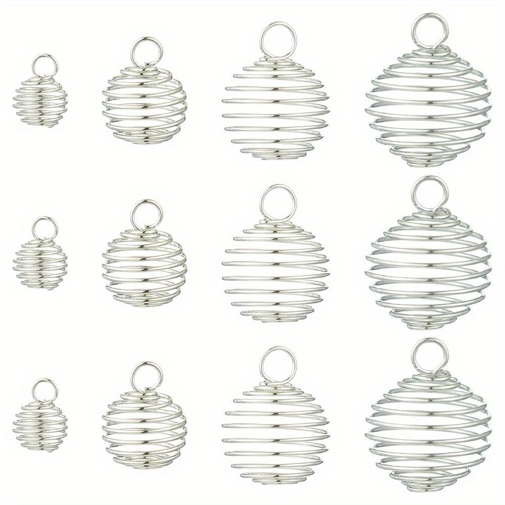 TEMU Set Of 20pcs Featuring 4 Different Styles Of Iron Wire Pendants, Hollow And Round, Measuring Between 30mm In Diameter And 8 To 25mm In Height,