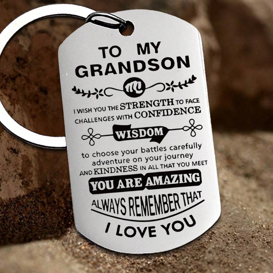 TEMU A Stainless Steel Keychain For My Grandson, Perfect As A Gift For His Birthday, Graduation, Or Christmas From His Grandparents