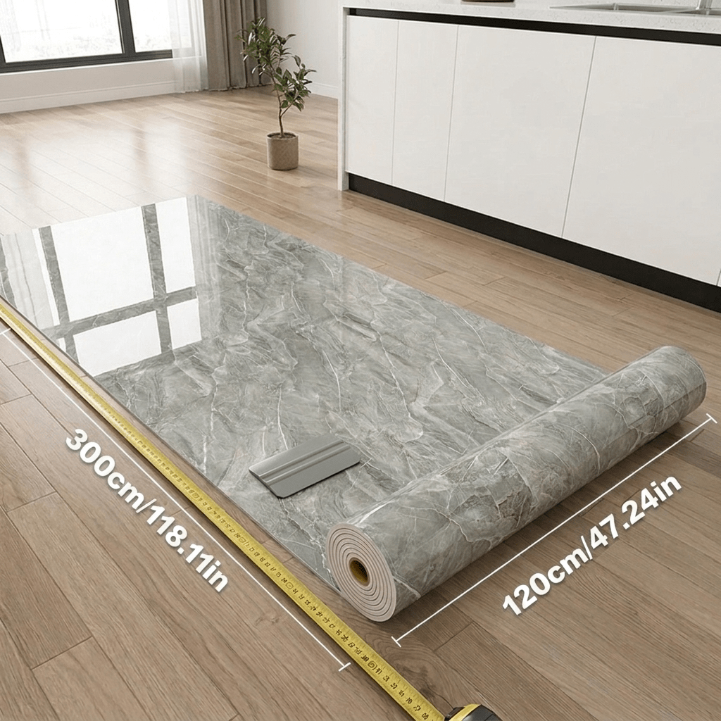 TEMU Marble Peel And Stick Wallpaper, 1 Roll Extra Large 120cm X 300cm, Self-adhesive Glossy Vinyl Film, Removable Contact Paper For Walls Floors