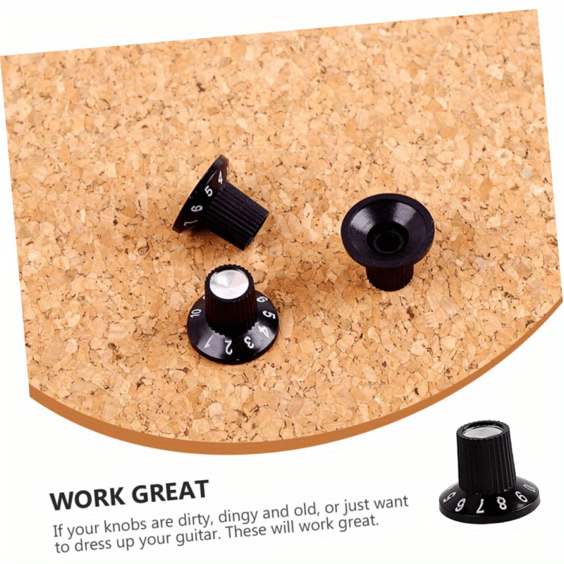 Black Aluminum Guitar Amplifier Potentiometer Knob - Durable Volume & Tone Control Knob with Smooth 360° Rotation for Electric Guitars, Non-Electric Instruments - Guitar Accessories