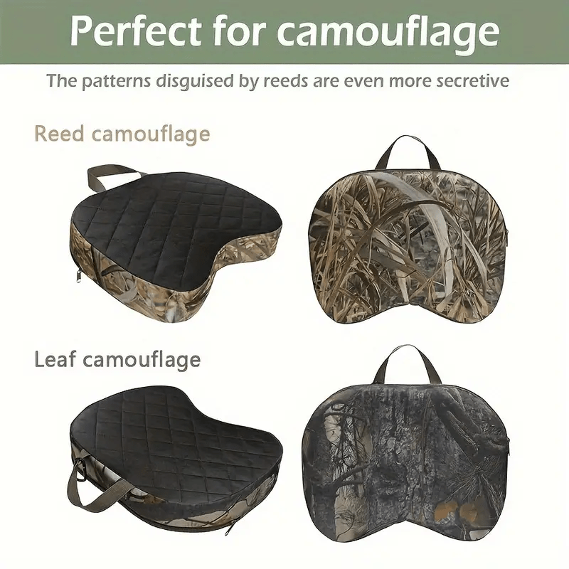 1pc thickened lightweight outdoor chair cushion with handle portable leisure fishing cushion   camouflage multifunctional seat for hunting fishing chair cushion camouflage design durable fabric Product details 0