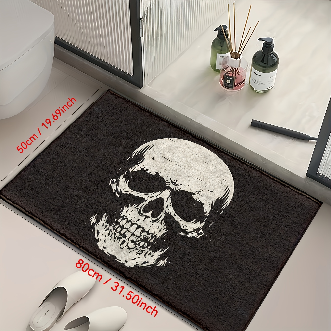 Image of Features A Skeleton Design. Absorbent, Non-slip, Strong And Durable, Machine Washable, Suitable For Use In Bathrooms, Kitchens And Showers, But As A Home Decoration