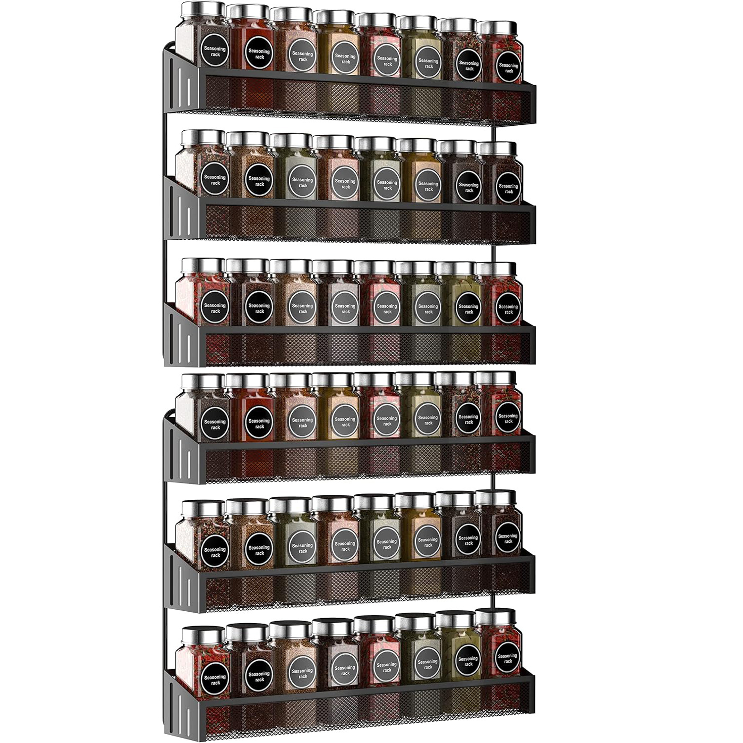 TEMU 2 Pack Large Spice Rack Wall Mounted Hanging Storage Rack For Jars Narrow Wall Mounted Kitchen Cupboard Interior Cabinet Doors, Utility Racks