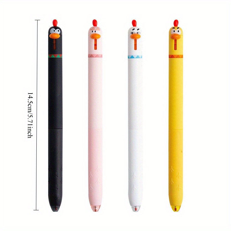 16 fun chicken shaped button fountain pens in four different colors stress relieving office   pen 0 5mm quick drying writing pen creative neutral pen suitable for writing and office Product details 1