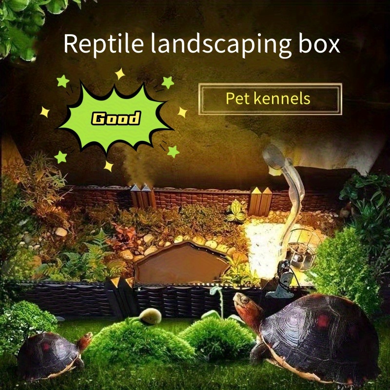 Habitat Land Turtle Pets REPTIZOO 67 Gallon Large Turtle Tank