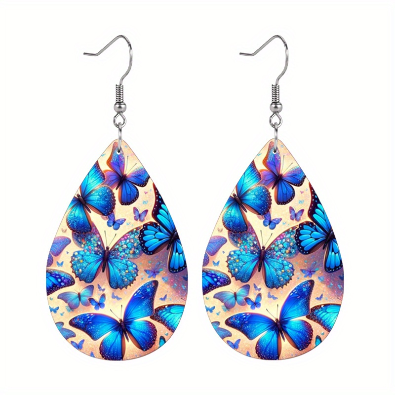 Creative PU Artificial Leaf Teardrop Dangle Earrings