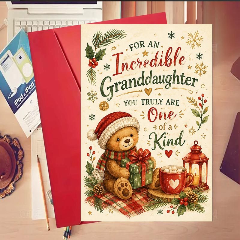 TEMU 【party Invitations】1set Christmas Greeting Card For Granddaughter Ideal As A Heart - Warming Gift For Family During Halloween Christmas