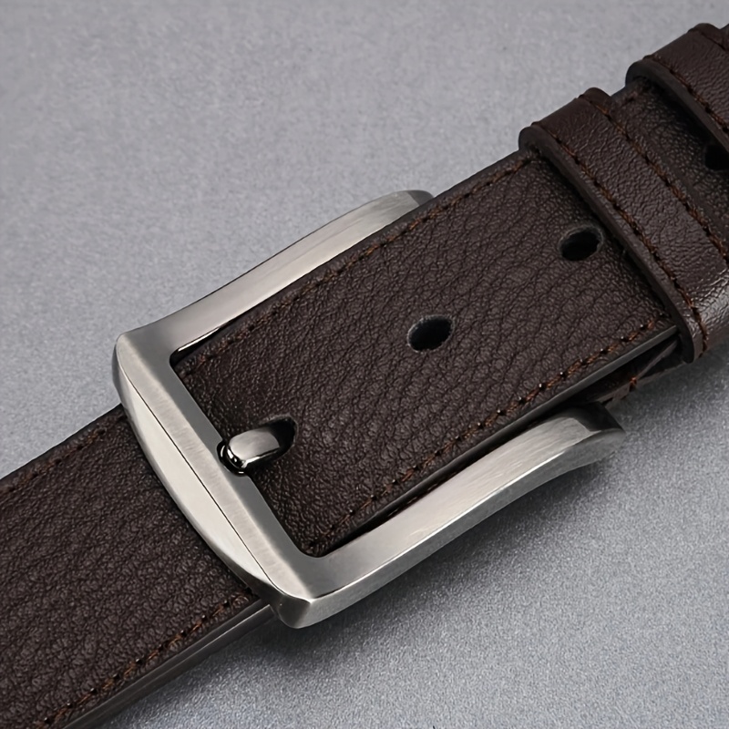 Men'S Genuine Leather Belt, Fashionable Classic Casual Belt, Alloy Pin Buckle Belt, Suitable for Jeans, Pants, Work, And Business Gifts for Dad And Husband