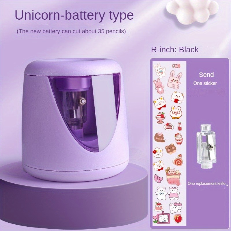 TEMU 1pc, Electric Pencil Sharpener, Fully Automatic Stationery, Cartoon Pencil Sharpener, Desktop Fast Pencil Sharpener