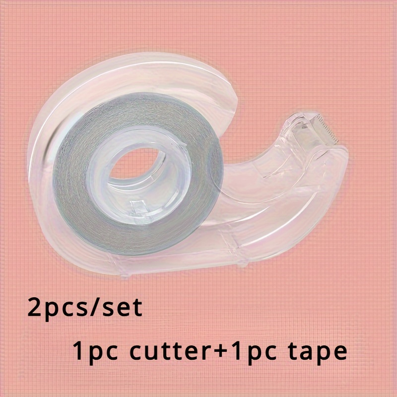 2pcs/set, 1pc Fashionable Double-sided Traceless Tape, 1pc Cutter, Used For Safety Clothing, Transparent Without Hidden Tape, Used For Shirts, Easy To Apply Roll Design