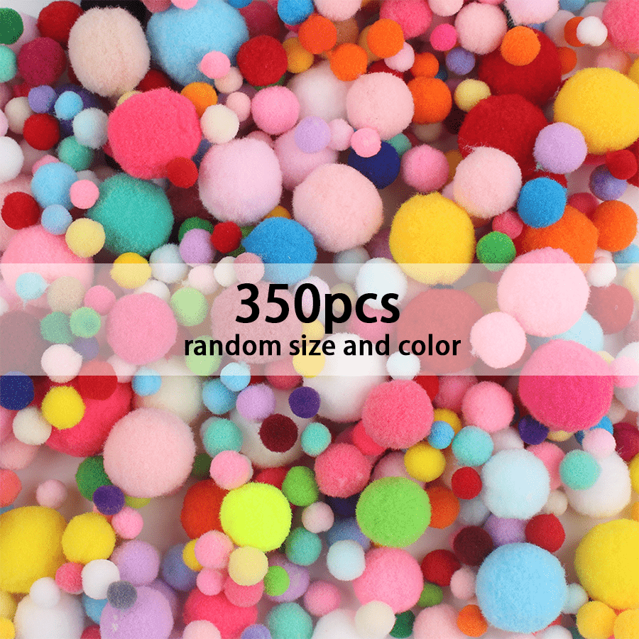 Image of 350pcs Fluffy Pom Poms Random Color Diy Felt Craft Handmade Sewing Tool Home Decor For Doll Greeting Cards Hair Accessories Xjm