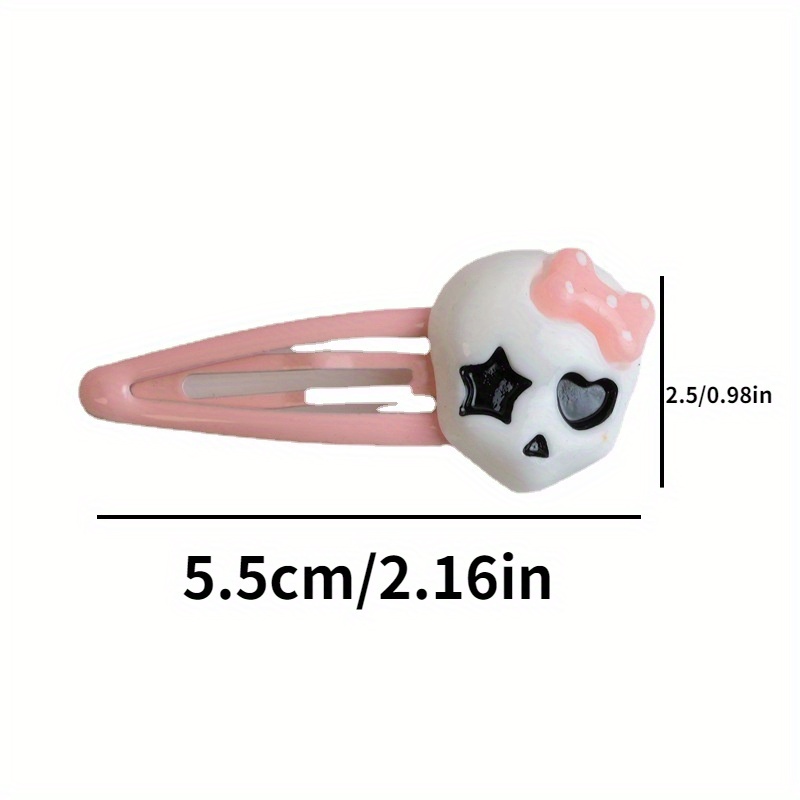 TEMU 1 Hairpin Cartoon Head Accessory, Black And White Design Resin Bangs Clip, Theme Party And Casual Wear Hairpin Accessory