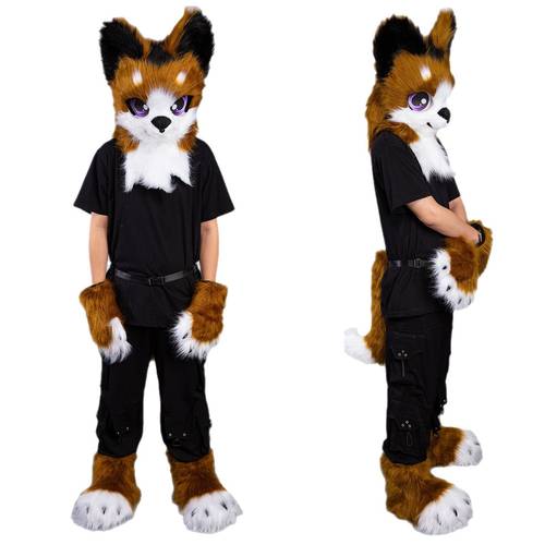 cartoon animal headed soft and cute canine plush headgear european and american anime role playing figure clothing additions