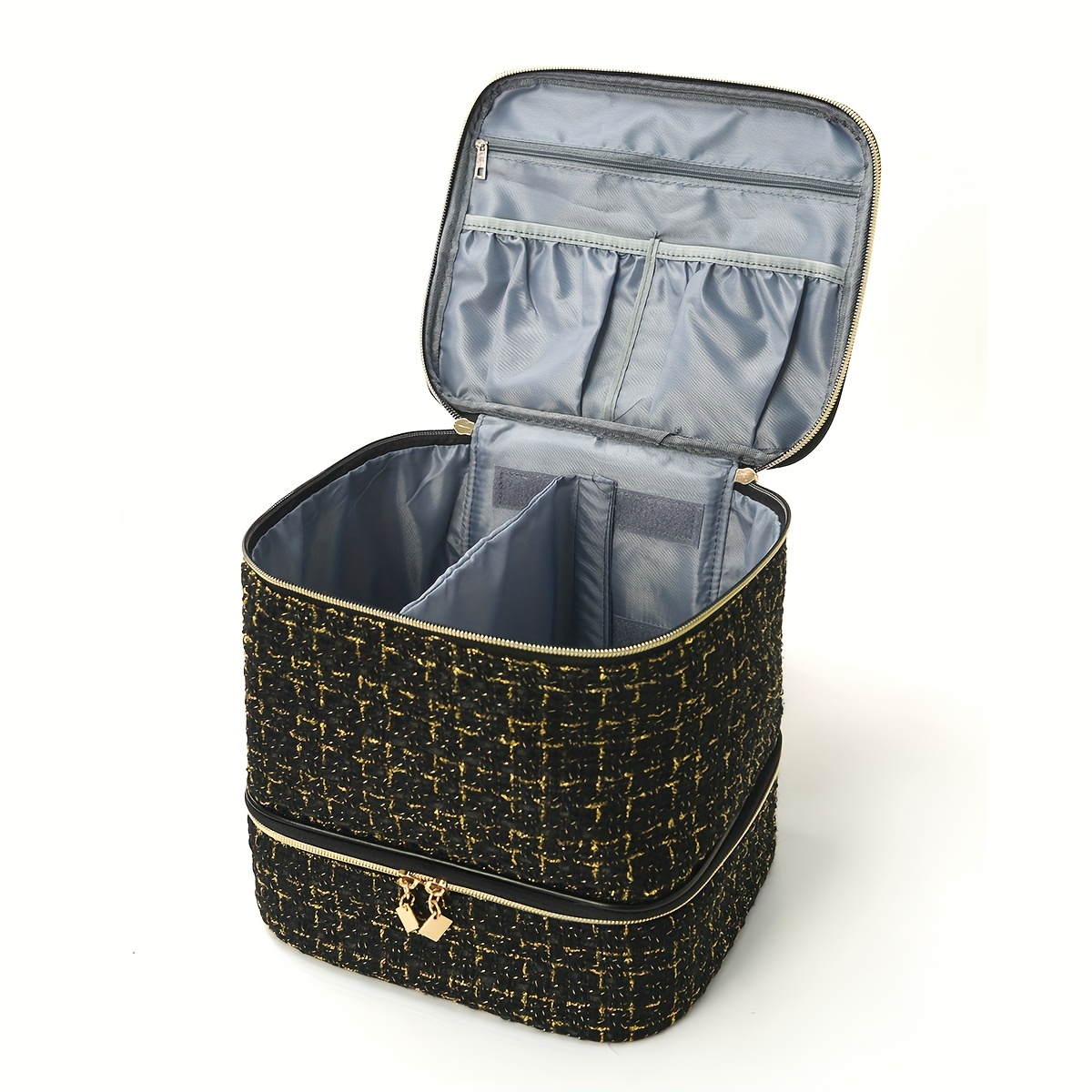 Nail polish cosmetics storage double-layer cosmetic bag, fashionable and elegant large-capacity design, independent partition area designed for cosmetics and nail polish, portable and easy to carry, suitable for travel, business travel or daily use, Lightweight Travel Cosmetics Bag Hanging, Nail Tech Bag,   Storage, Travel Essentials, Stylish Cosmetic Case, Elegant Organizer,   Compartments, Durable Fabric, Partitioned Makeup Bag, Hanging Toiletry Bag,