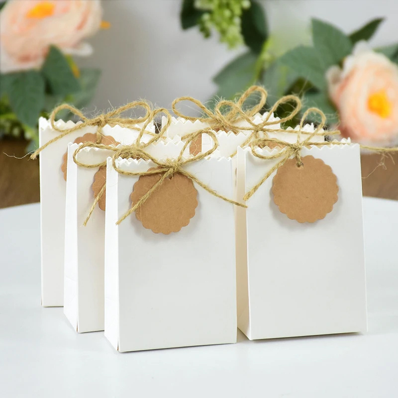 E-shop Geschenk für Sie/Ihn 5 Stück, Retro Kraftpapier Geschenktüte, Schmuck Süßigkeiten Keksbeutel, Geburtstagsparty Hochzeitsgeschenk Verpackung