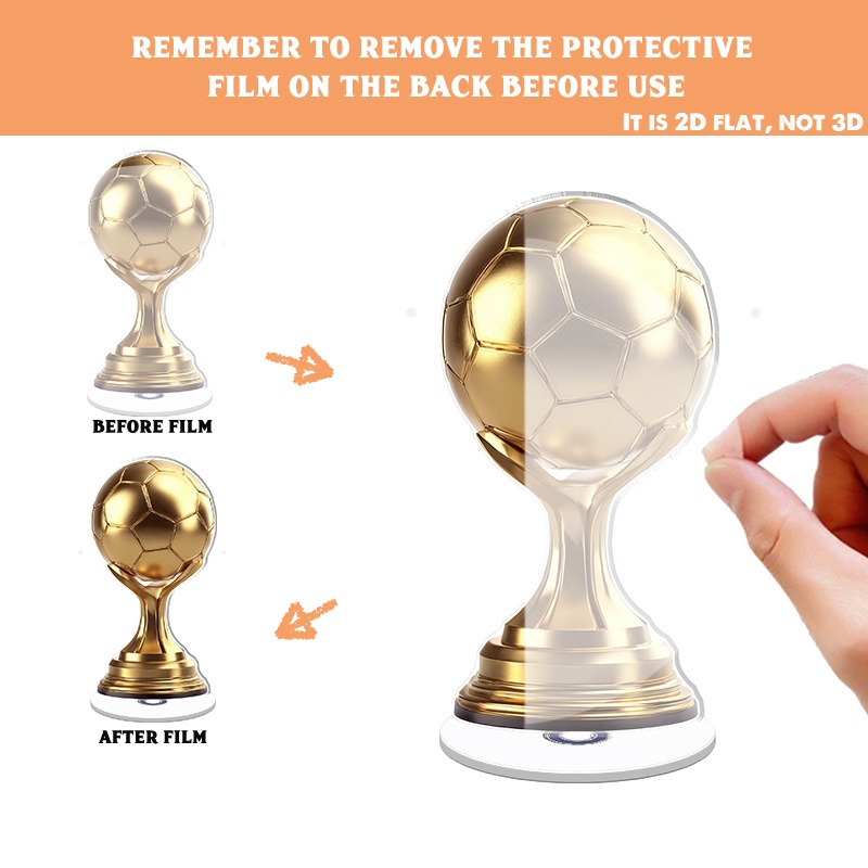 Top pick2D Rotating Acrylic Golden Football Trophy- 2D Rotating Trophy with Shiny Display, Suitable for Office Or Shelf- Stylish Decoration for Enthusiasts And CollectorsOpen in new tab.