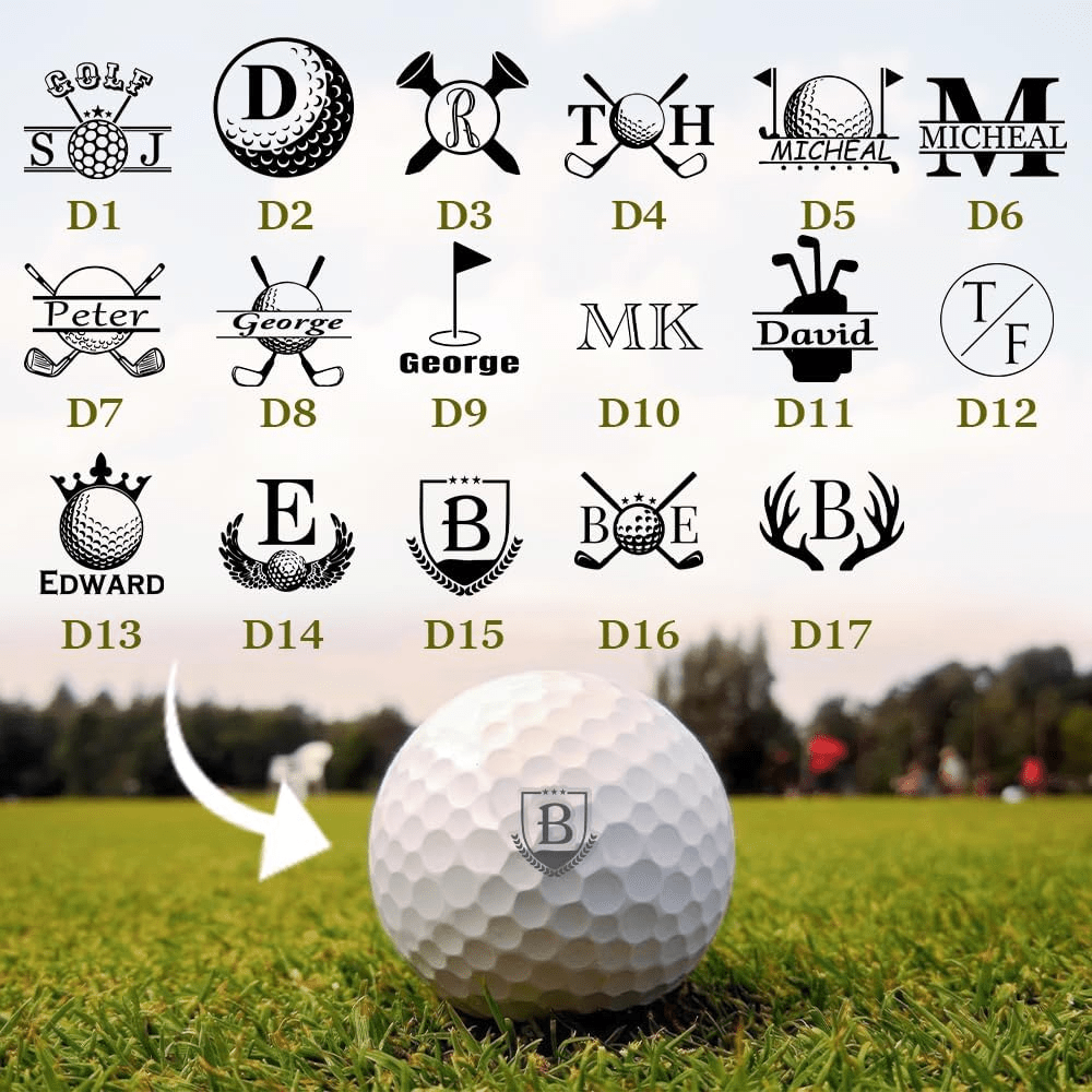 TEMU Personalized Golf Ball Stamp With 17 & Name/text/ - Suitable For Golf Enthusiasts, Father's Birthday Christmas Gift, Golf Accessories For Balls,