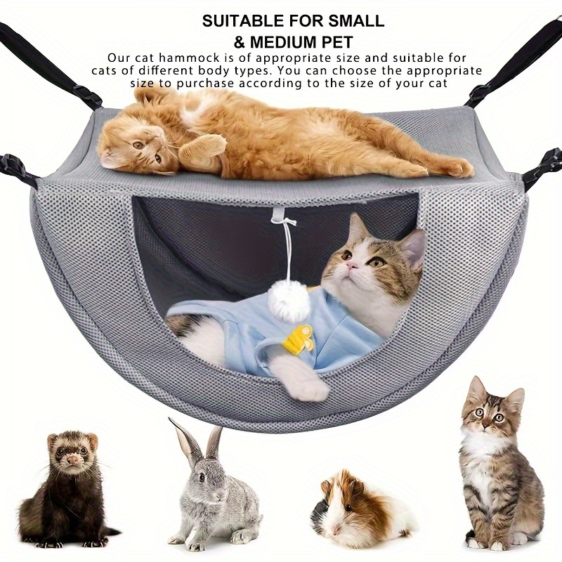 Adjustable Cat Hammock with Straps for Pet Cages