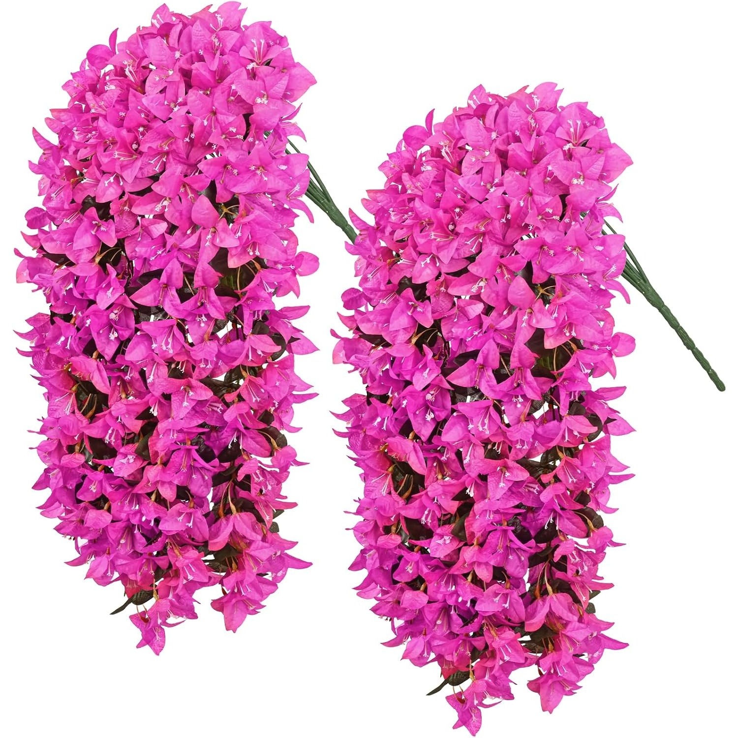 TEMU 4pcs Uv Resistant Artificial Bougainvillea Vine, Realistic Hanging Fake Plants For Outdoor Garden, Porch, Patio & Balcony Decor (white,