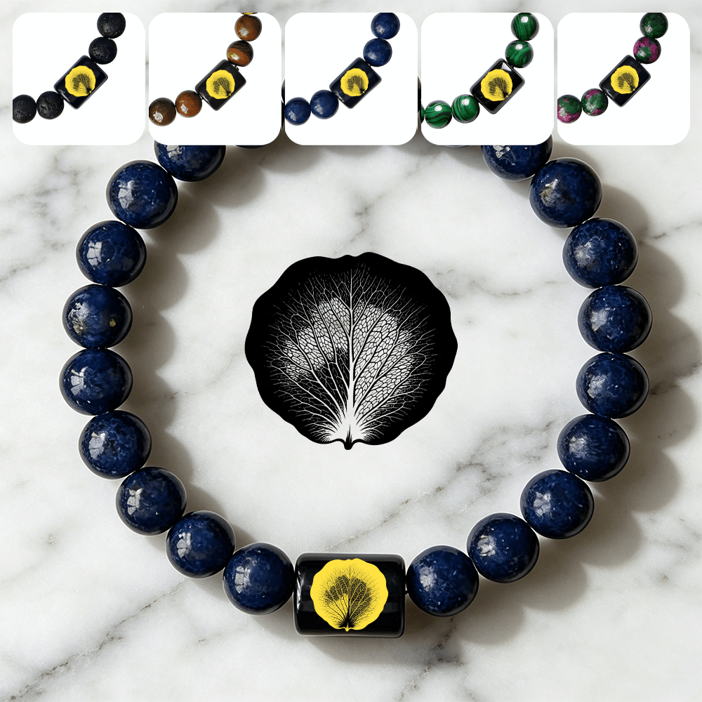 Beaded Bracelet with Leaf Pattern, Boho Style